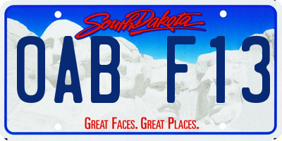 SD license plate 0ABF13