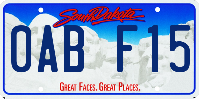 SD license plate 0ABF15