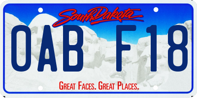 SD license plate 0ABF18
