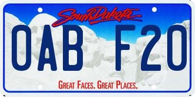 SD license plate 0ABF20