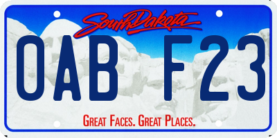 SD license plate 0ABF23