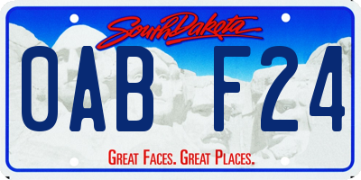 SD license plate 0ABF24