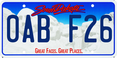 SD license plate 0ABF26