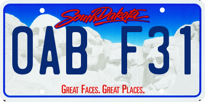 SD license plate 0ABF31