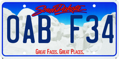 SD license plate 0ABF34