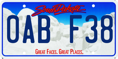 SD license plate 0ABF38