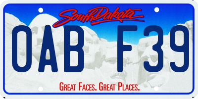 SD license plate 0ABF39