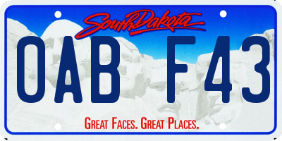 SD license plate 0ABF43