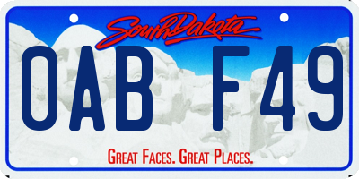 SD license plate 0ABF49