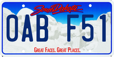 SD license plate 0ABF51