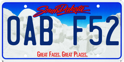 SD license plate 0ABF52