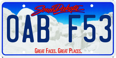 SD license plate 0ABF53