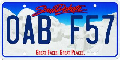 SD license plate 0ABF57