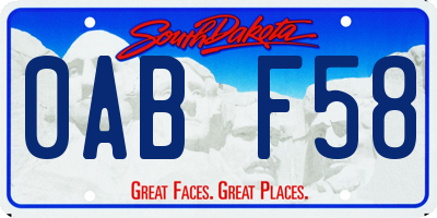 SD license plate 0ABF58