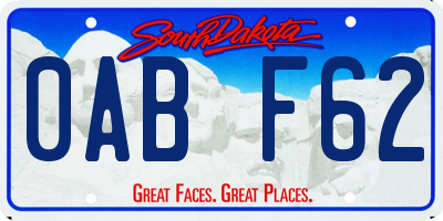 SD license plate 0ABF62