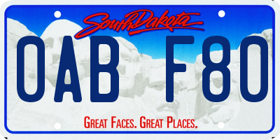 SD license plate 0ABF80