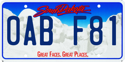 SD license plate 0ABF81