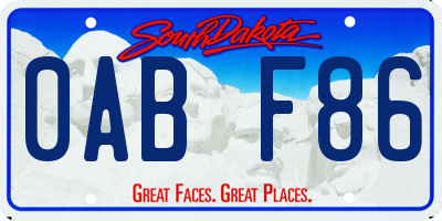 SD license plate 0ABF86