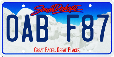 SD license plate 0ABF87