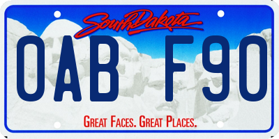 SD license plate 0ABF90