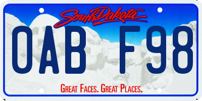 SD license plate 0ABF98