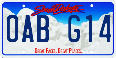SD license plate 0ABG14