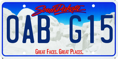 SD license plate 0ABG15