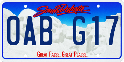 SD license plate 0ABG17