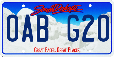 SD license plate 0ABG20