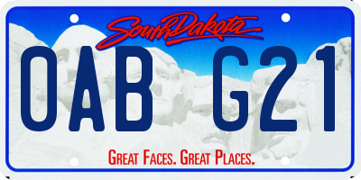 SD license plate 0ABG21