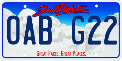 SD license plate 0ABG22