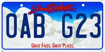 SD license plate 0ABG23