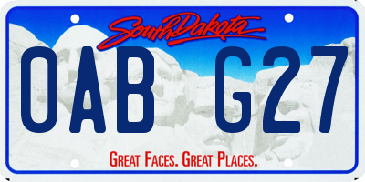 SD license plate 0ABG27