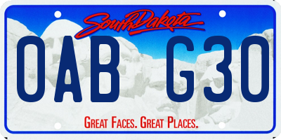 SD license plate 0ABG30