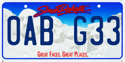 SD license plate 0ABG33