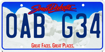 SD license plate 0ABG34