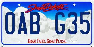 SD license plate 0ABG35