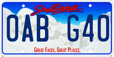 SD license plate 0ABG40