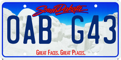 SD license plate 0ABG43