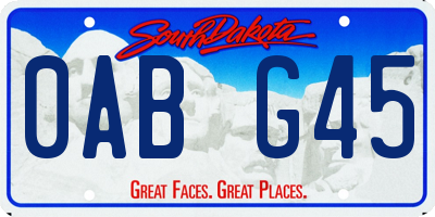 SD license plate 0ABG45