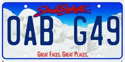 SD license plate 0ABG49