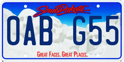 SD license plate 0ABG55