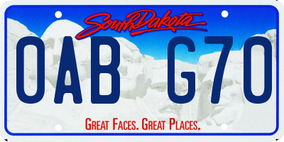 SD license plate 0ABG70