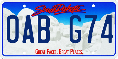 SD license plate 0ABG74