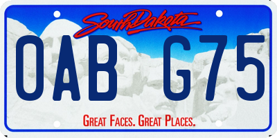 SD license plate 0ABG75