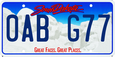 SD license plate 0ABG77