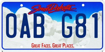 SD license plate 0ABG81