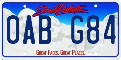 SD license plate 0ABG84