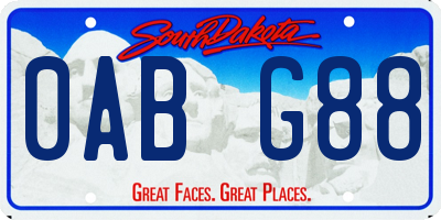 SD license plate 0ABG88