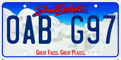 SD license plate 0ABG97